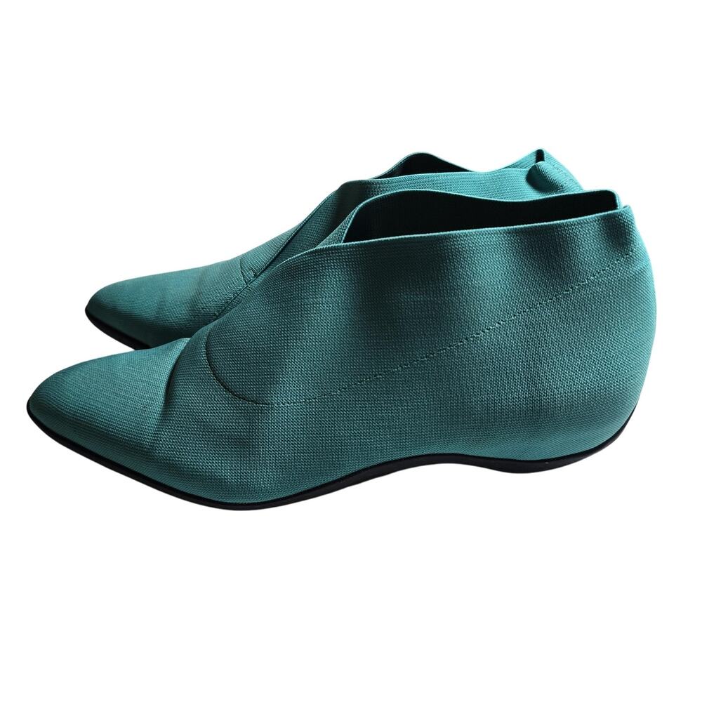 John Fluevog Teal Slip-On Flats